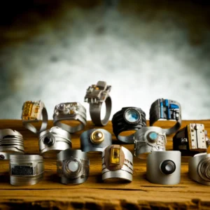 Anillos con materiales reciclados Ringe aus recycelten Materialien